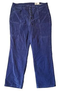 Cosmic Blue Love Navy Blue Corduroy Pants with Button Fly